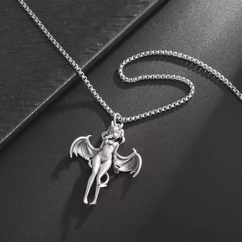 Devil girl metal Necklace