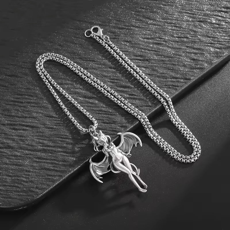 Devil girl metal Necklace