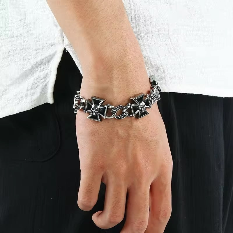 Chrome skull bracelet