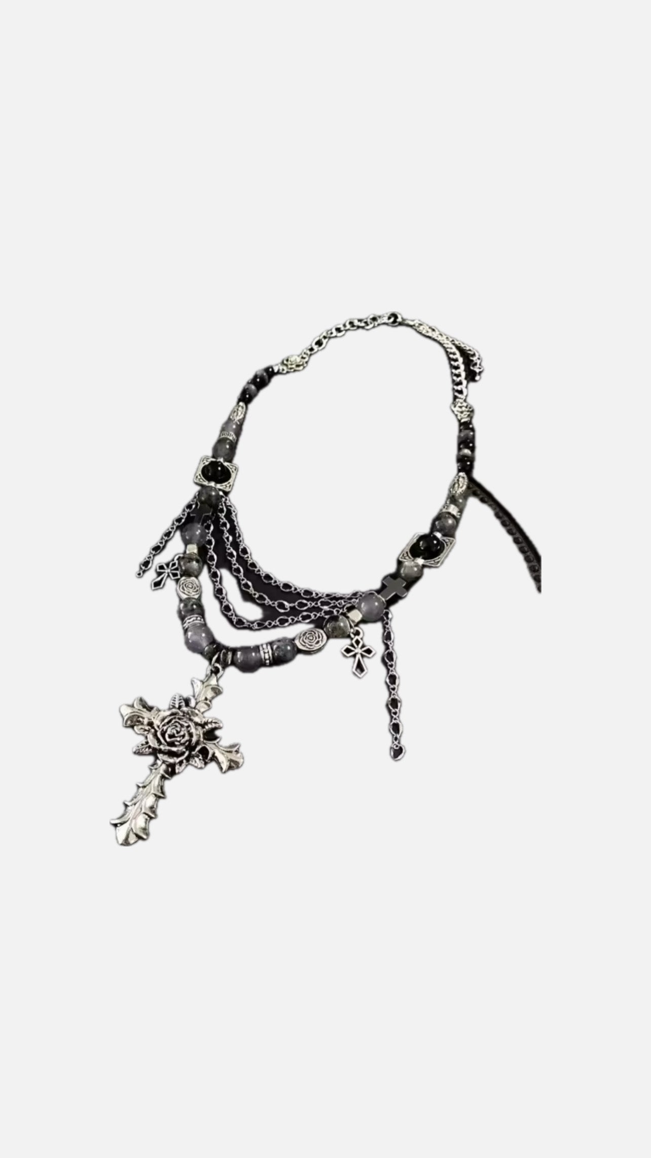 Rose Cross Chain Necklace