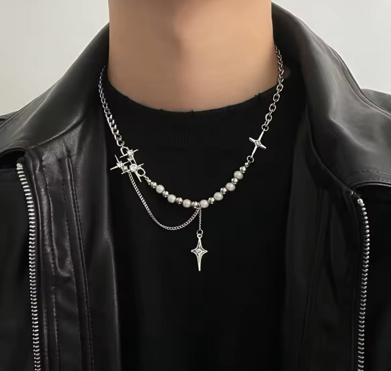 Emerald Pearl Chain Necklace