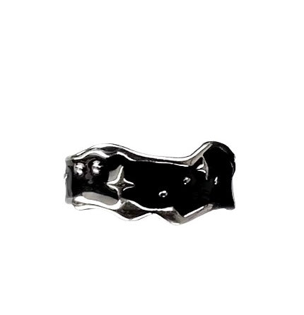 Black Chrome Wave Ring