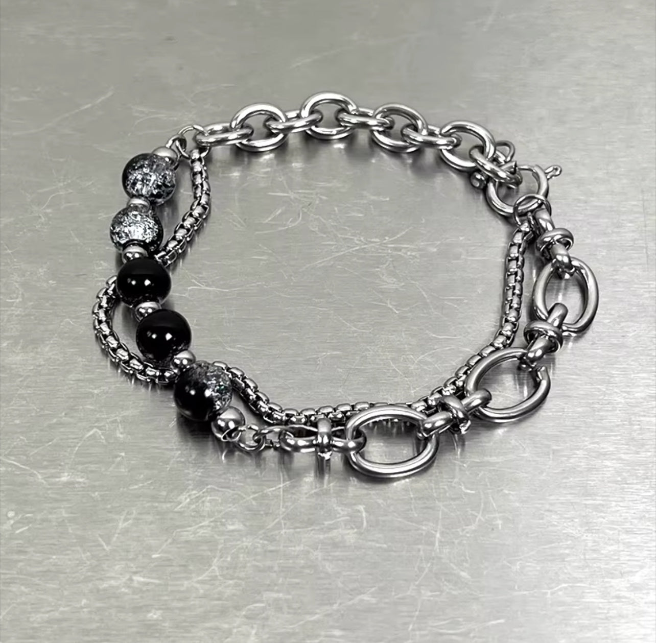 Black Pearl Stainless Bracelet