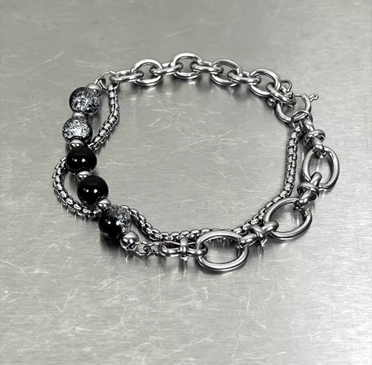 Black Pearl Stainless Bracelet