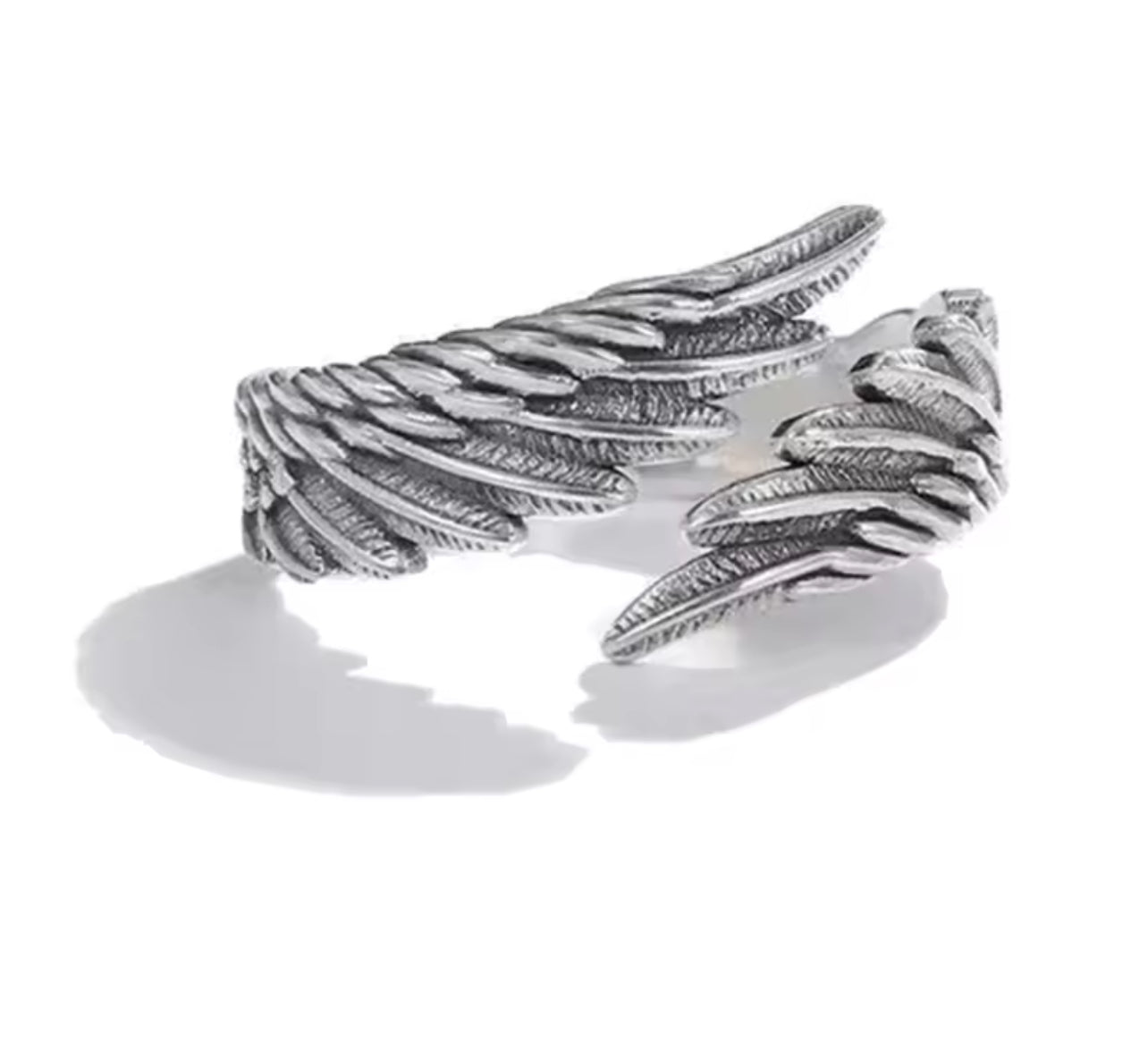 Metallic Angel Wing Ring