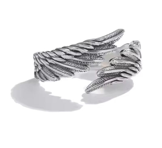 Metallic Angel Wing Ring
