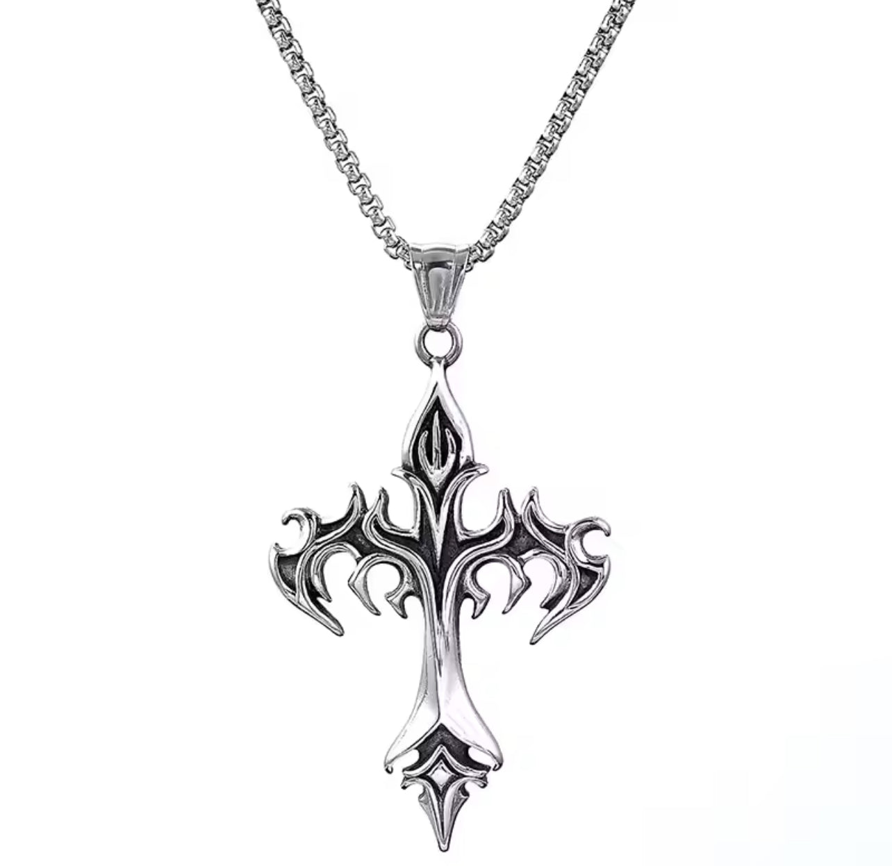Goth Arrow Cross Necklace