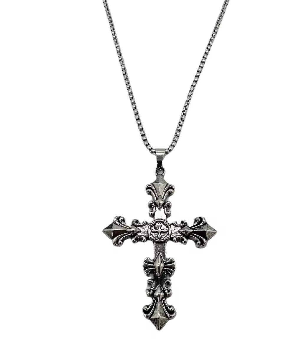 Metallic Medieval Cross Necklace