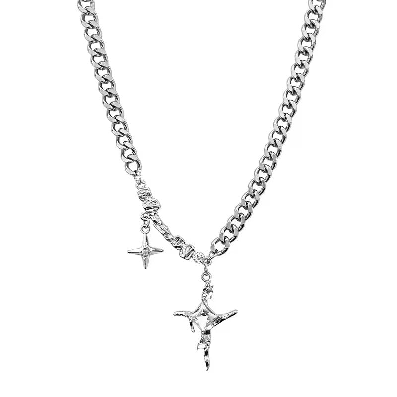 Double Shining Star Necklace